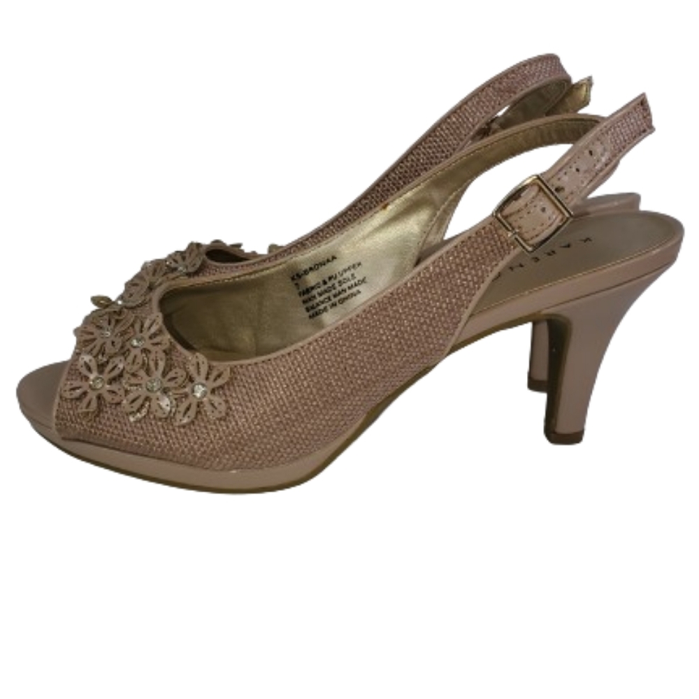Karen Scott Bronaa Peep Toe Slingback Nude Pumps - Picture 2 of 4